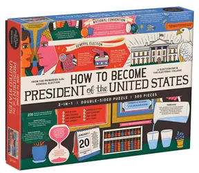 Galison Doppelseitiges Puzzle: Wie wird man Präsident der Vereinigten Staaten? / 500 Teile