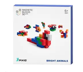 PIXIO Magnetbaukasten „Leuchtende Tiere“ / 90 Teile / 6 Farben / ab 6 Jahren