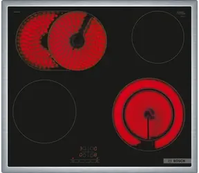 BOSCH PKN645BA2E schwarz/Edelstahl / Glaskeramik-Kochfeld / 60 cm / 4 Kochplatten / Touch-Bedienung
