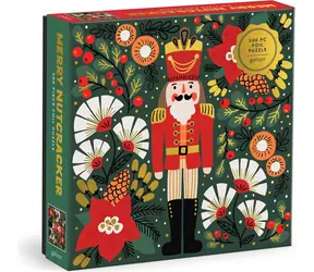 Galison Metallisches quadratisches Puzzle „Der fröhliche Nussknacker“ / 500 Teile / Größe 50,8 × 50,8 cm