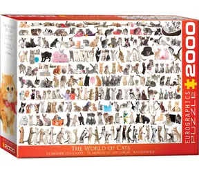 EUROGRAPHICS Puzzle Welt der Katzen / 2000 Teile / 99,7 x 67,6 cm