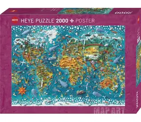 HEYE Puzzle-Kartenkunst: Miniaturwelt / 2000 Teile / 97 × 69 cm