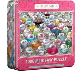 EUROGRAPHICS Puzzle-Kollektion von Teetassen in einer Blechdose / 1000 Teile / 67,6 × 48,9 cm