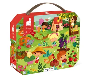 JANOD Puzzle im Koffer Garten / 36 Teile / 50 x 40 cm