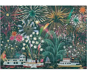 Galison Metallic-Puzzle Feuerwerksfestival / 1000 Teile / Größe 68,6 × 50,8 cm