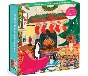 Galison Puzzle Freunde am Kamin / 1000 Teile / Größe 51 × 69 cm
