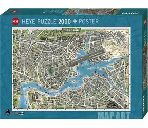 HEYE Puzzle Map Art: City of Pop / 2000 Teile / 97 × 69 cm