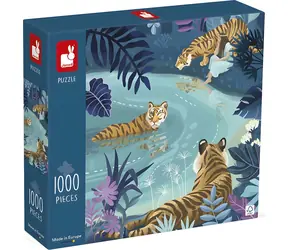 JANOD Puzzle Tiger Meeting / 1000 Teile / 48 x 68,3 cm