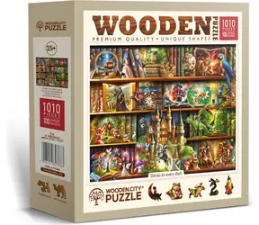 Wooden City Holzpuzzle Eine Geschichte auf jedem Regal 1010 Teile / ab 14 Jahren