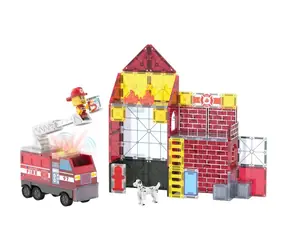 MAGNA-TILES Feuerwehr-Bausatz / Magnetischer Bausatz / 50 Teile / ab 3 Jahren