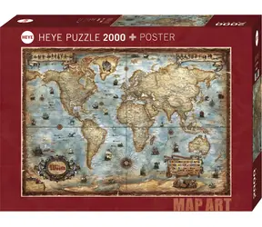 HEYE Puzzle Weltkarte / 2000 Teile / 97 × 69 cm