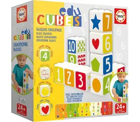 Educa Faltwürfel EduCubes Baby / Kunststoffwürfel mit Tiermotiven / Motorische und sensorische Entwicklung