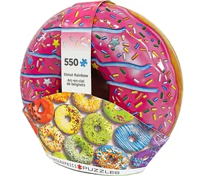 EUROGRAPHICS Puzzle Donut Regenbogen in einer Metalldose / 550 Teile / 48 x 33 cm