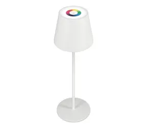 RealPower Tischleuchte 360 weiß / LED-Tischleuchte / RGB / 1800 mAh Akku / USB-Ladefunktion / Dimmbar / 200 lm