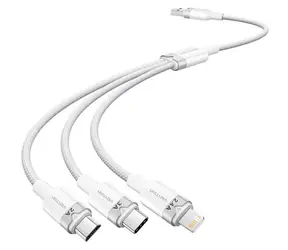 Vention CTPWG weiß / 3-in-1-Kabel (USB-A, Lightning, USB-C, Micro-B) / 3 A / 1,5 m / 480 Mbit/s