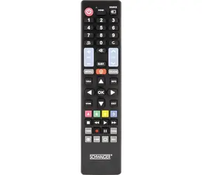 Schwaiger 5-in-1 Fernbedienung, schwarz / TV / Samsung, LG, Sony, Philips, Panasonic / 49 Tasten / 2x AAA