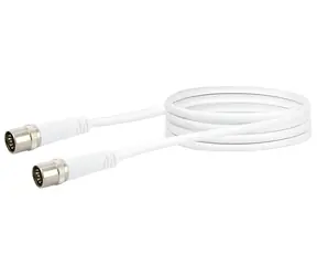 Schwaiger Koaxialkabel 1,5 m weiß / Koaxialkabel / FF / Klasse A+10dB / 75 Ohm