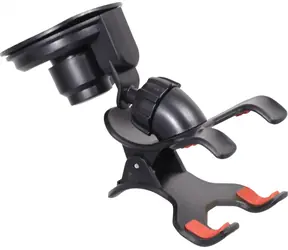 Compass DOPPELKLEMMEN schwarz / Autohalterung / Saugnapf / 360° drehbar / bis zu 9 cm