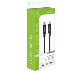 Schwaiger USB-C - USB-C schwarz / Datenkabel / USB 3.2 Gen 2 / 10 Gbit/s / 1 m