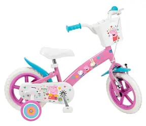 TOIMSA Kinderfahrrad Peppa Pig rosa / 12 Zoll / Seitenräder / Korb / Vorderradbremse / 3-5 Jahre