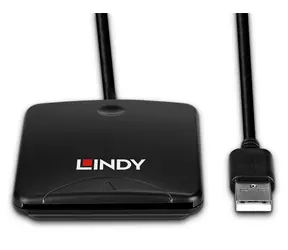 Lindy Smartcard-Lesegerät USB 2.0, schwarz / Smartcard-Lesegerät / Lesegeschwindigkeit 480 MB/s / Kabellänge 1,2 m