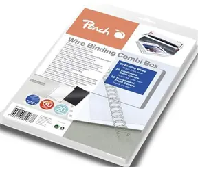 Peach PW079-07 Bindebox / Bindeset / Drahtrücken 8 mm, 20 Stück / Kartons 10+10 / Transparente Hülle, 20 Stück