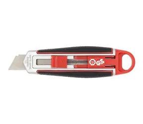 WEDO Cutter Safety Long schwarz-rot / Abbrechmesser / Einziehbare Klinge 60 mm / Sicherheitsverriegelung