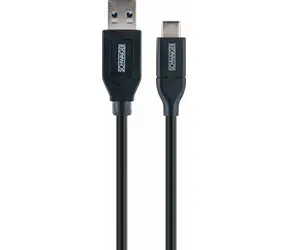 Schwaiger USB-A-auf-USB-C-Kabel, schwarz / Datenkabel / USB 3.2 Gen 2 / 5 Gbit/s / 0,15 m