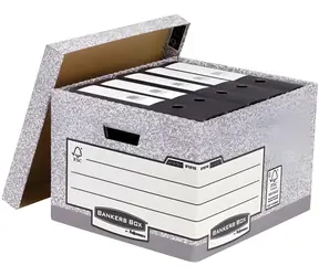 Fellowes Bankers Box System FastFold 01810-FFEU / Archivbox / FSC / Groß / Schnellaufbau