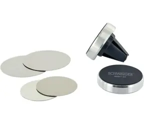 Schwaiger Magnet-Autohalterung, 6 Stück, silber / Magnetische Autohalterung / Aluminium / Gitter und Klebefläche