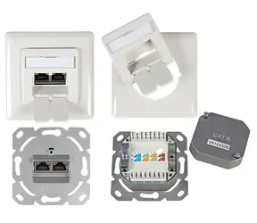 EFB weiß / Datenbuchse / Cat6 / 2xRJ45 / Unterputzmontage / 250 MHz