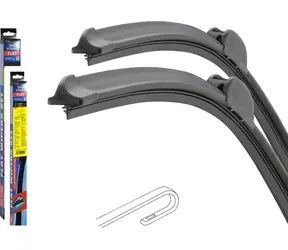 Compass Scheibenwischer Flachset (Haken) 530+530 mm / Scheibenwischer / Fahrer- und Beifahrerset / Hakenbefestigung