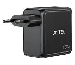 Unitek P1132ABK01- EU schwarz / Ladegerät / 140 W / 3x USB-C / 1x USB-A / Power Delivery 3.0