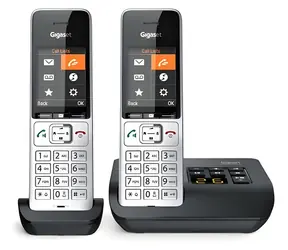 Gigaset COMFORT 500A Duo silber-schwarz / Schnurloses Telefon / mit Anrufbeantworter / DECT / 2 Mobilteile