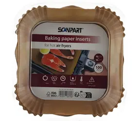 Scanpart Backpapier für Fritteusen,  16 cm / Backpapier / 100 Stück / Antihaftbeschichtung / Bis 120 °C