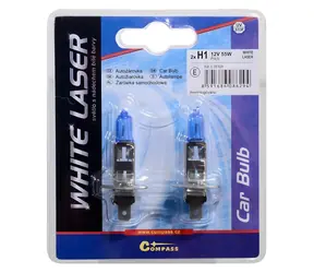Compass H1 Weißlaser-Autolampe / 12 V / 55 W / P14.5s / 2 Stück