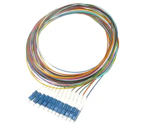 Xtendlan Optisches Pigtail LC / Optisches Pigtail / 9/125 / 0,9 mm / 1 m / Set mit 12 Stück, verschiedene Farben / G.652d / LS0H