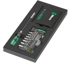 Wera Tool-Check PLUS / Ratschen-Bit-Set / Kraftform Compact 60 / 57-teilig / 1/4" / schwarz-grün