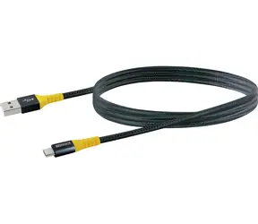 Schwaiger USB-A auf Micro-USB-Kabel schwarz-gelb / USB-Kabel / 1,2 m / USB 2.0 / 480 Mbit/s