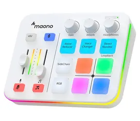 Maono G1 Neo weiß / Externe Soundkarte / USB-C / XLR / BT 4.2 / 3,5 mm / RGB