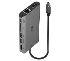 Lindy USB 3.2-C Mini-Dock / Dockingstation / USB-C / HDMI + DisplayPort / RJ-45 / USB-C PD 100W / SD-Kartenleser