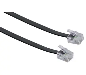 Schwaiger Telefonkabel RJ11-RJ11 flach schwarz / Telefonkabel / 6 m / 4 Adern
