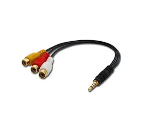 Lindy Adapter 3,5-mm-Klinke auf 3x Cinch, schwarz / Adapter / Video und Audio / 0,25 m