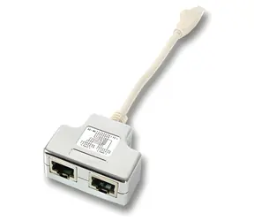 EFB T-Adapter RJ45 2x Cat5e weiß / RJ45 Splitter / 10/100BASE-TX / 0,15 m