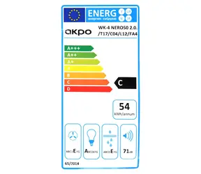 Akpo WK-4 NERO Line 2.0 50 weiß / Dunstabzugshaube / LED / 500 mm / 323,9 m/h / 72 dB