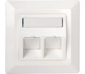 Schwaiger 2x Keystone-Buchse weiß / Datenbuchse / Keystone / 2 Anschlüsse / Unterputzmontage