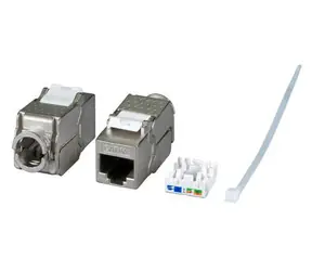 EFB Keystone-Stecker RJ45 CAT6A Metall / Keystone-Stecker / Geschirmt / Werkzeuglos / 500 MHz