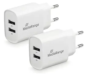 MediaRange MRMA114 weiß / Ladegerät / 12 W / 2x USB-A / 2,4 A