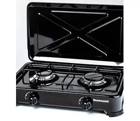 Ravanson K-02TB schwarz / Kochfeld / Gas / 2 Brenner / Tischgerät