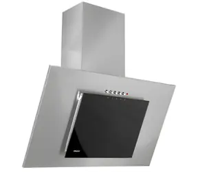 Akpo WK-4 NERO Eco 60, grau, schwarzes Glas / Dunstabzugshaube / Wandmontage / 600 mm / 326 m/h / Geräuschpegel 61 dB